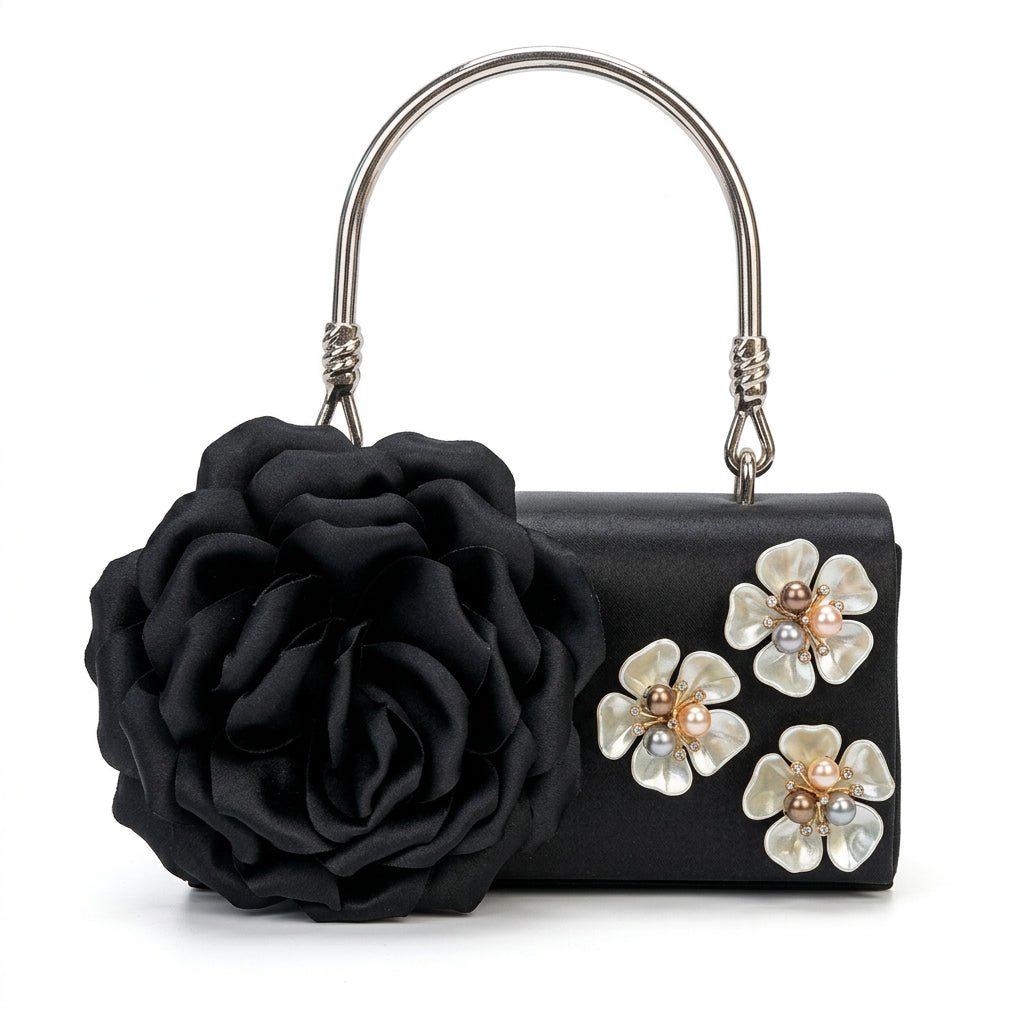 Women's Luxury Floral Handle Evening Crossbody Bag