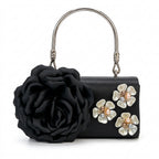 Women's Luxury Floral Handle Evening Crossbody Bag
