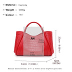 Women's Crocodile Pattern Cowhide Leather Handbag Tote Bag Q1341