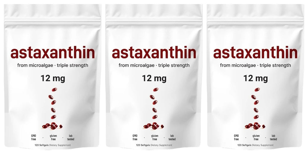 Astaxanthin 12mg Plant-Based Microalgae Dietary Supplement Softgels