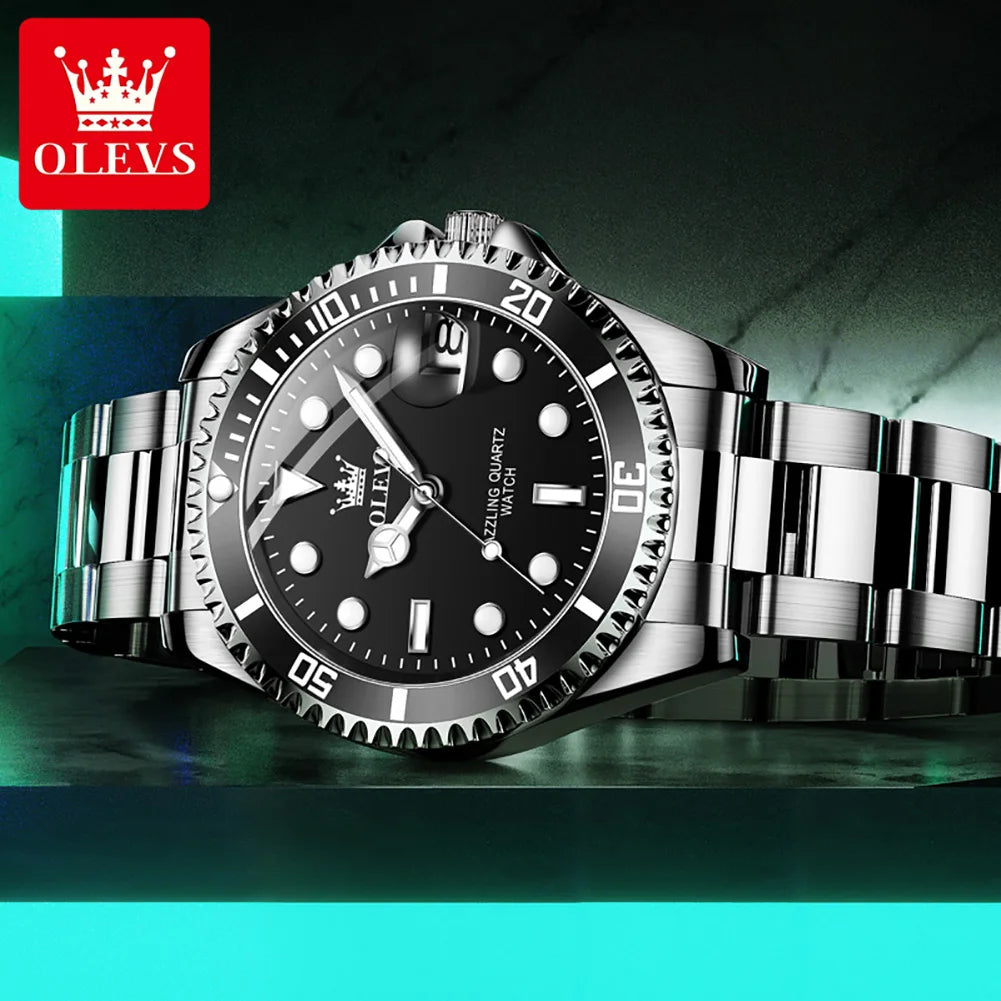 Men's Quartz Stainless Steel Watch with Auto Date