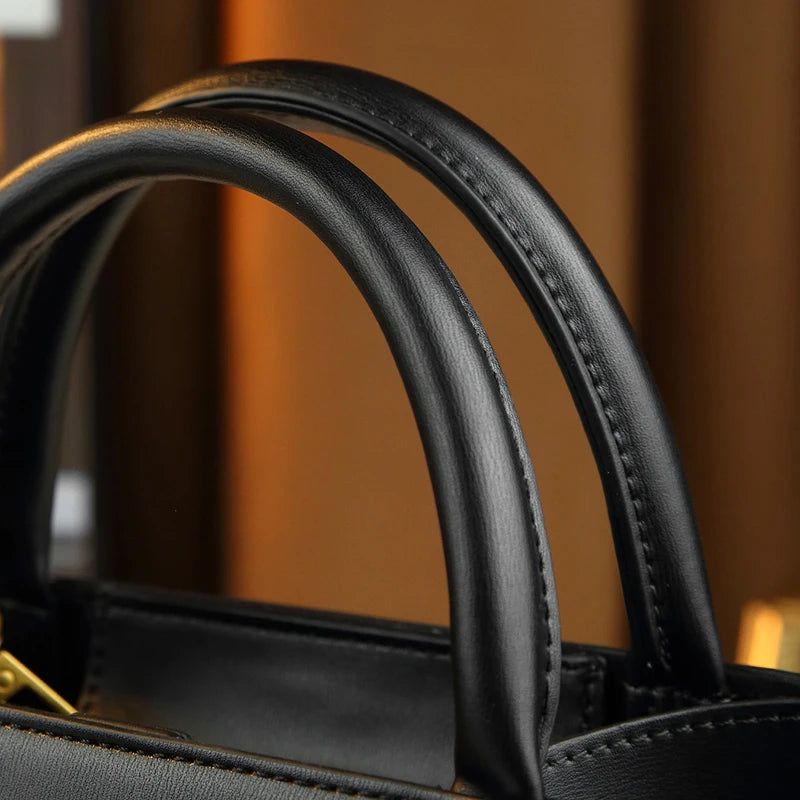 Women's Solid Color Square Buckle Crossbody Shoulder Bag