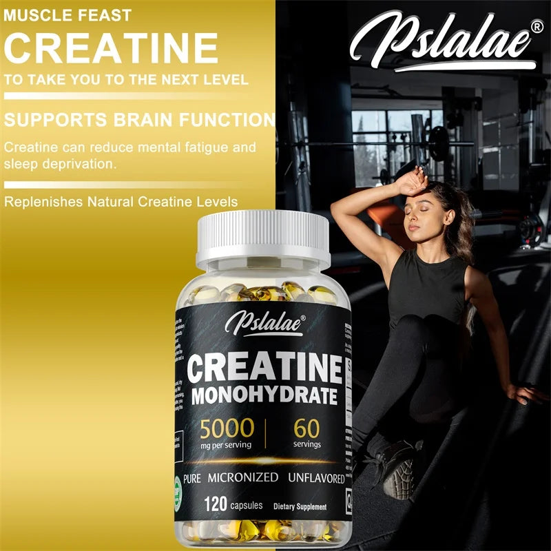 Creatine Monohydrate Muscle Strength Dietary Supplement Capsules