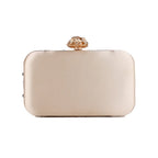 Women's Luxury Satin Flower Evening Clutch Bag