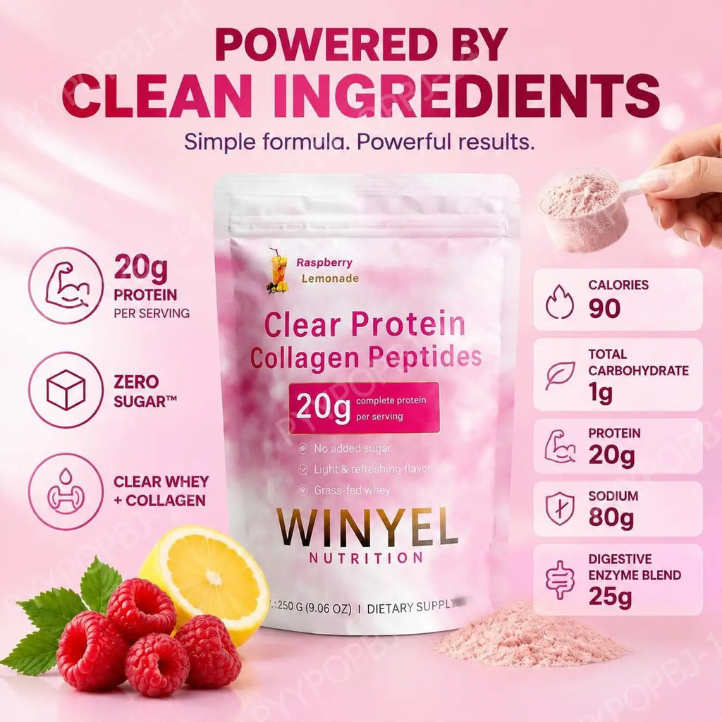 Clear Protein Collagen Peptides Powder Raspberry Lemonade