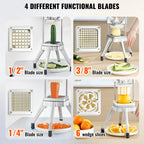 Commercial Manual Vegetable and Fruit Dicer with 4 Blades and Tray