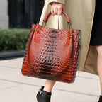 Women's Crocodile Pattern Handbag Shoulder Tote Bag