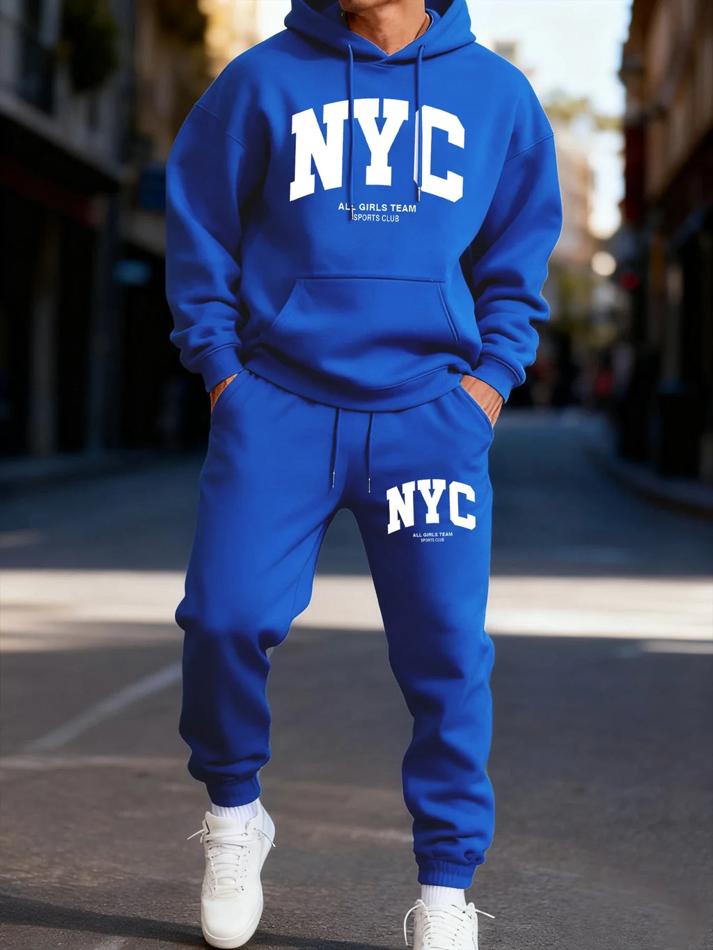 Men's Hooded Tracksuit Hoodie and Jogger Pants Two-Piece Set