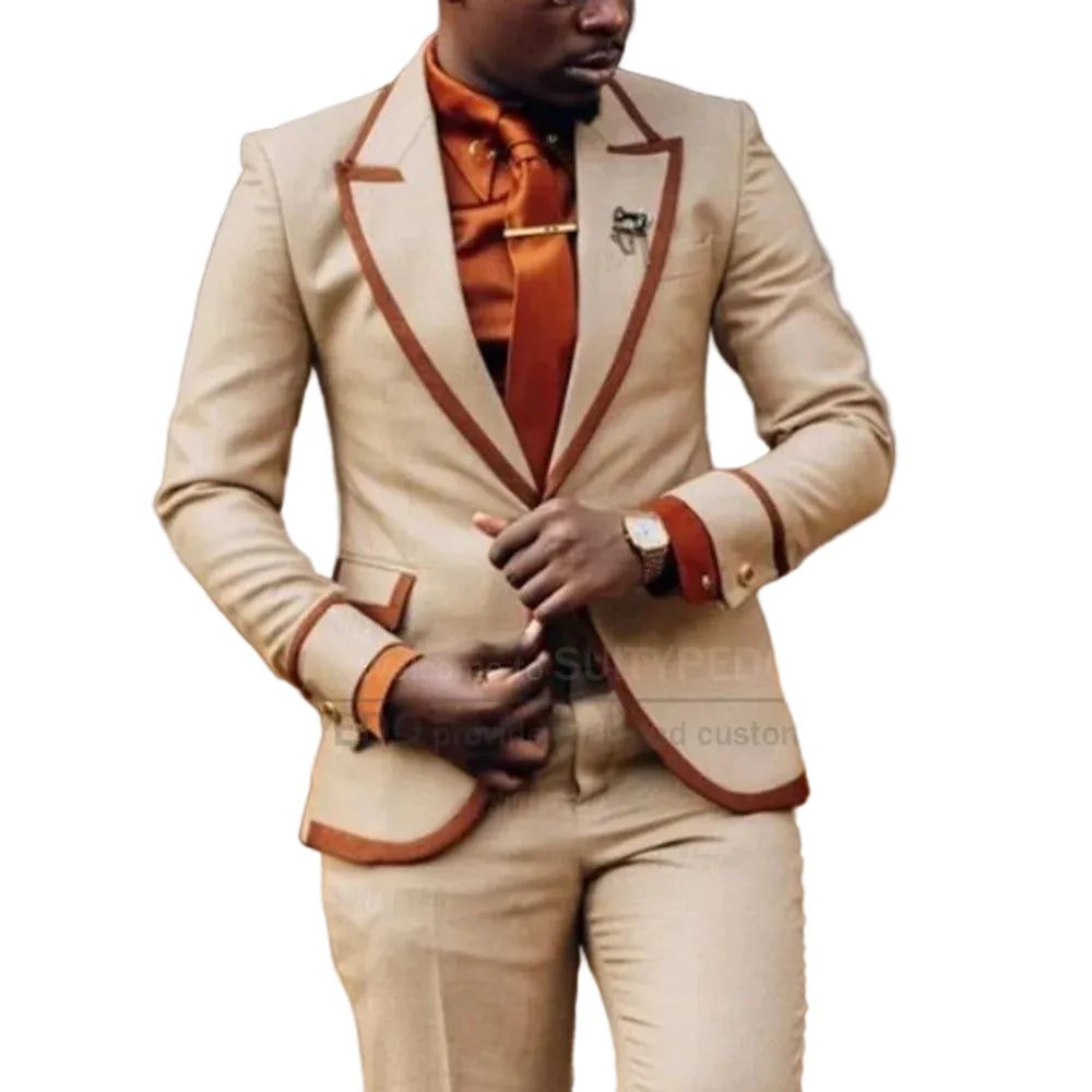 Men's Elegant Slim Fit 2-Piece Suit Set