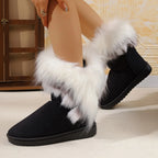 Women's Solid Color Mid-Calf Snow Boots