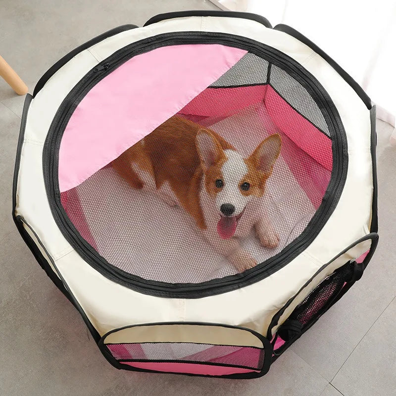 Foldable Octagonal Pet Tent Playpen for Cats Dogs