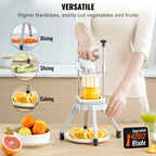 Commercial Manual Vegetable and Fruit Dicer with 4 Blades and Tray