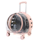 Portable Breathable Rolling Pet Carrier Suitcase for Cats Dogs