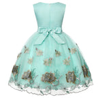 Girls' Embroidered Lace Tulle Ball Gown Party Dress