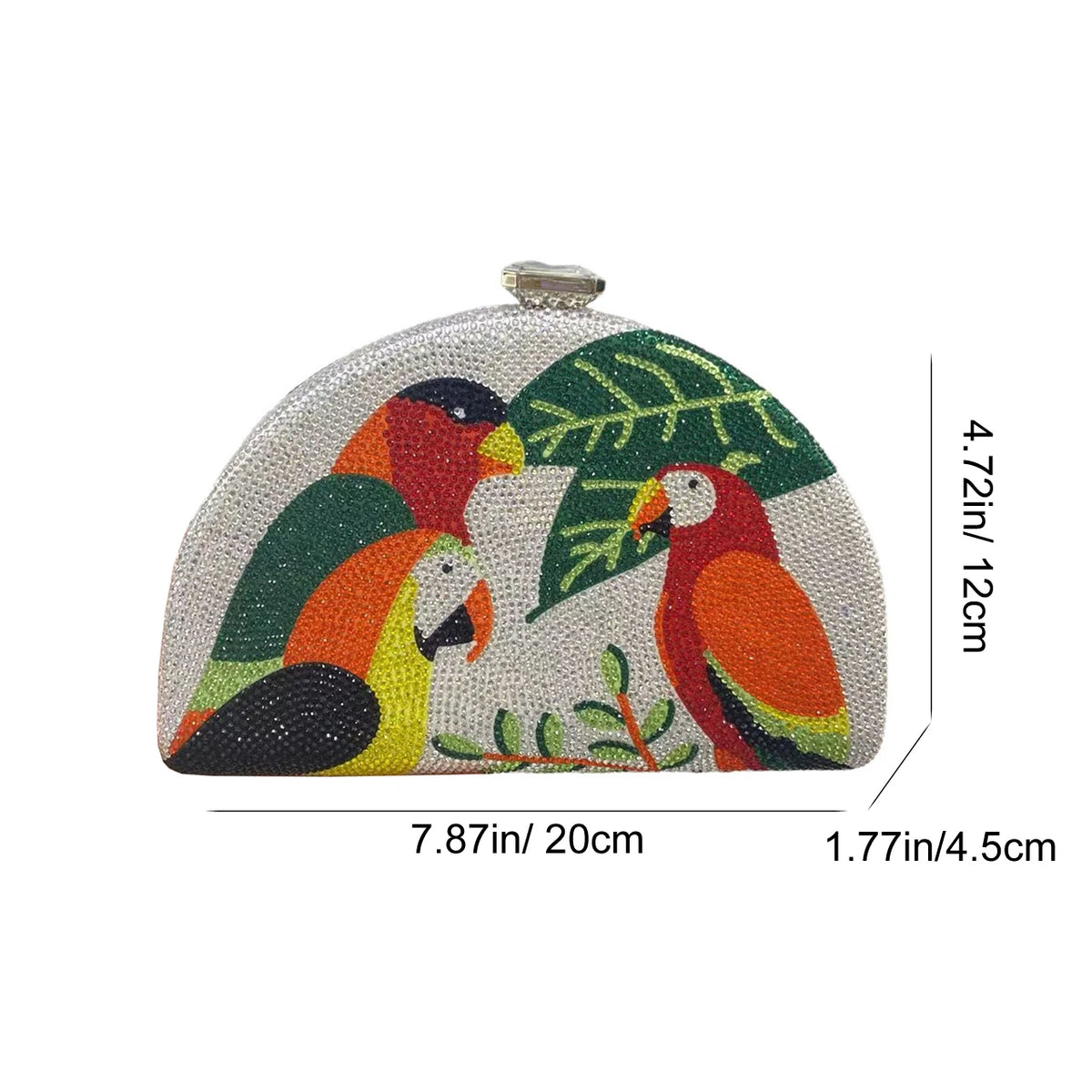 Women's Luxury Crystal Parrot Evening Clutch Bag