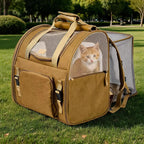 Expandable Mesh Travel Pet Carrier Backpack for Cats