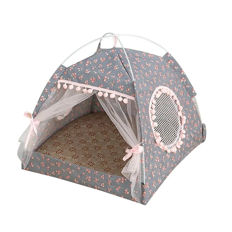 Cute Foldable Tent Bed House for Cats Dogs