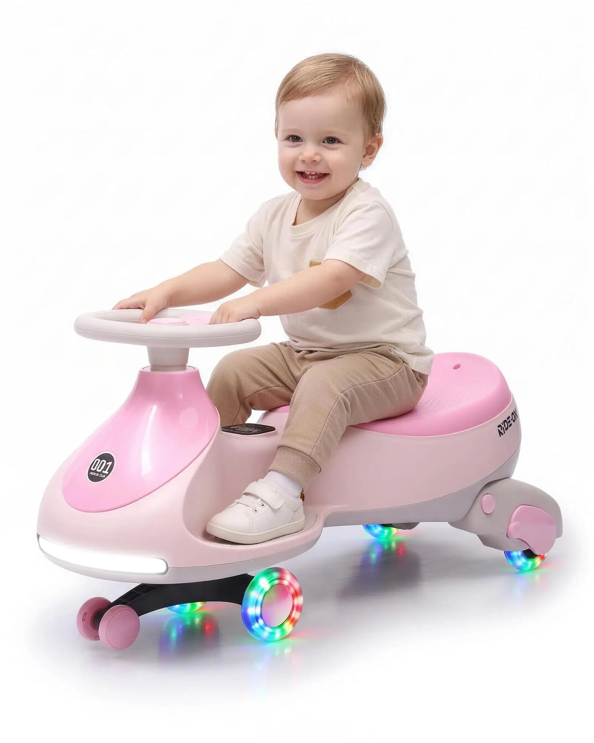 Kids 12V Electric Wiggle Car 2-in-1 Ride-On Toy