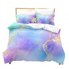 Marble Print Duvet Cover Set Soft Polyester Bedding