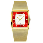 Men's Fashion Square Stainless Steel Quartz Wristwatch