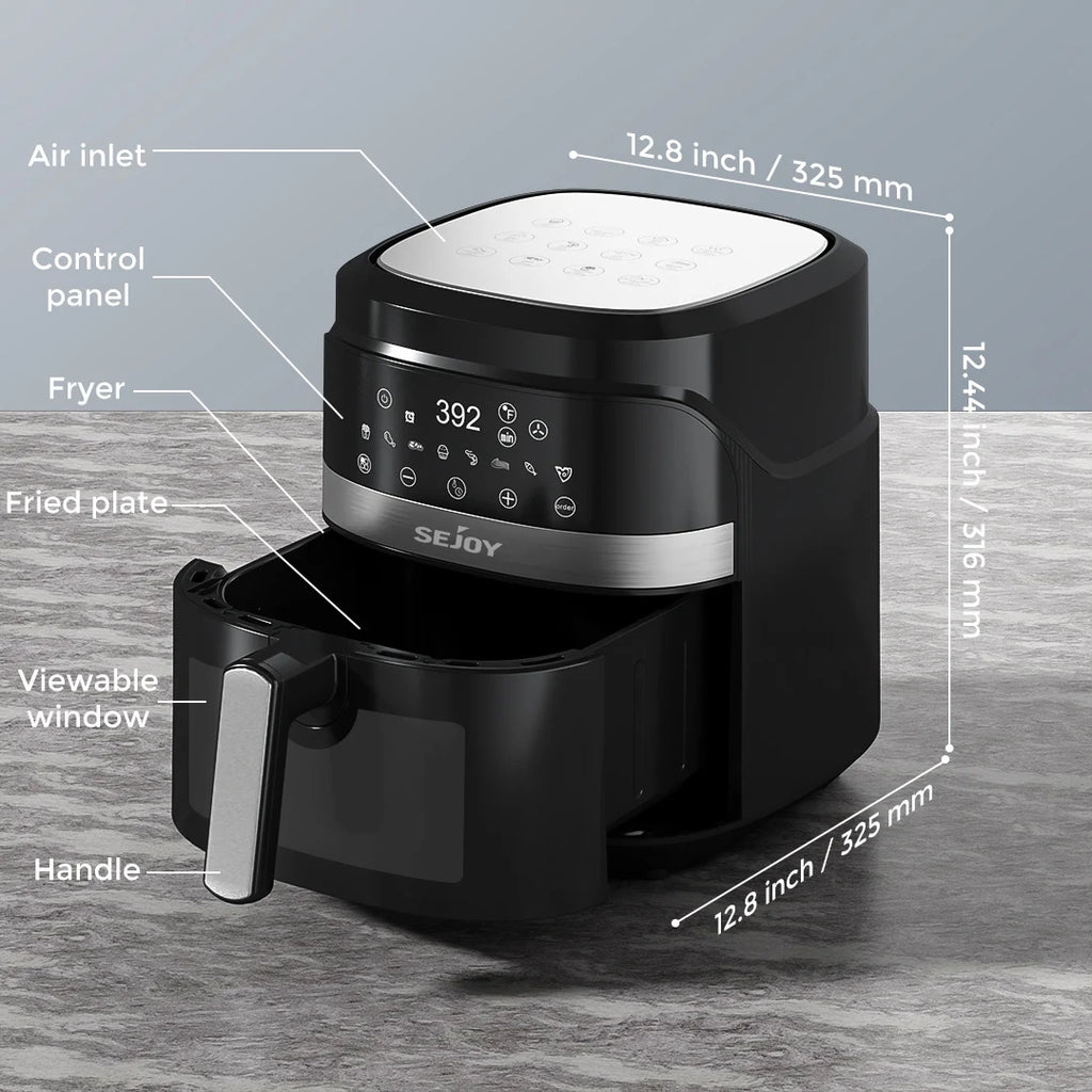 6-Quart 8-in-1 Digital Touchscreen Air Fryer with Ceramic Coating