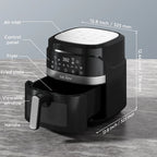 6-Quart 8-in-1 Digital Touchscreen Air Fryer with Ceramic Coating