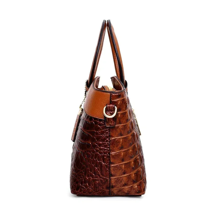 Women's Crocodile Pattern Handbag Shoulder Tote Bag H303-2