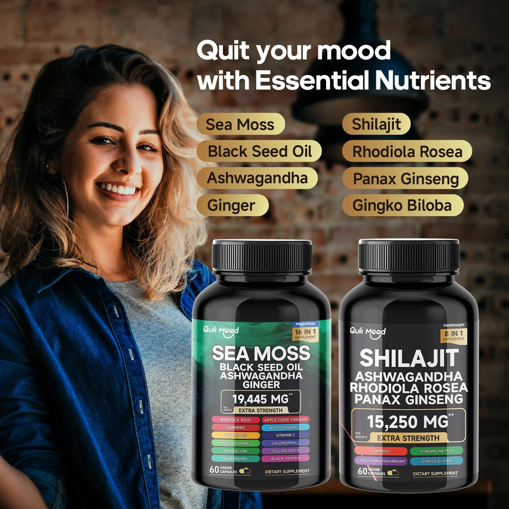 Sea Moss Shilajit Vitality Supplement Capsules