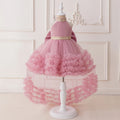 Girls' Sleeveless Princess Dress with Big Bow and Trailing Mesh