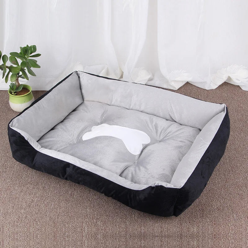 Soft Square Dog Sofa Warm Washable Pet Bed