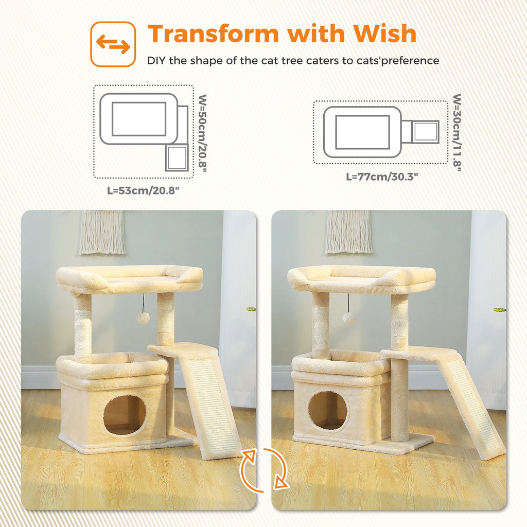 Small Cat Tree Tower Condo Scratching Post for Cats