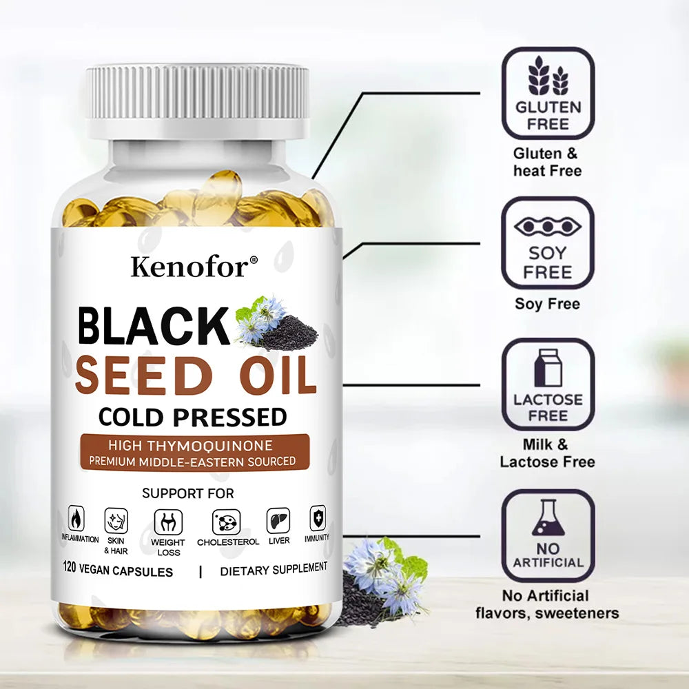 Black Seed Oil Immune Support Dietary Supplement Capsules
