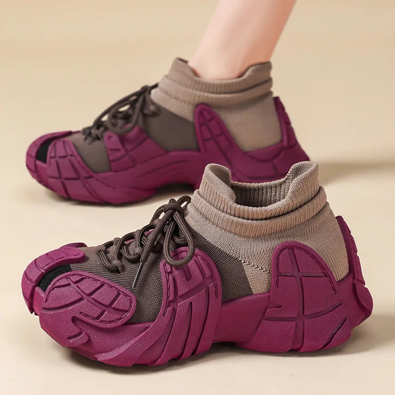 Women's High Top Lightweight Platform Vulcanized Sneakers
