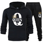 Men's Hooded Print Sweater and Pants Two Piece Set