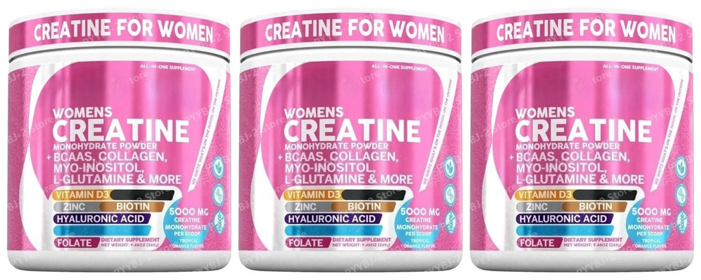 Women's Creatine Monohydrate BCAA Multi-Collagen Biotin Vitamin D3 Tropical Orange Powder