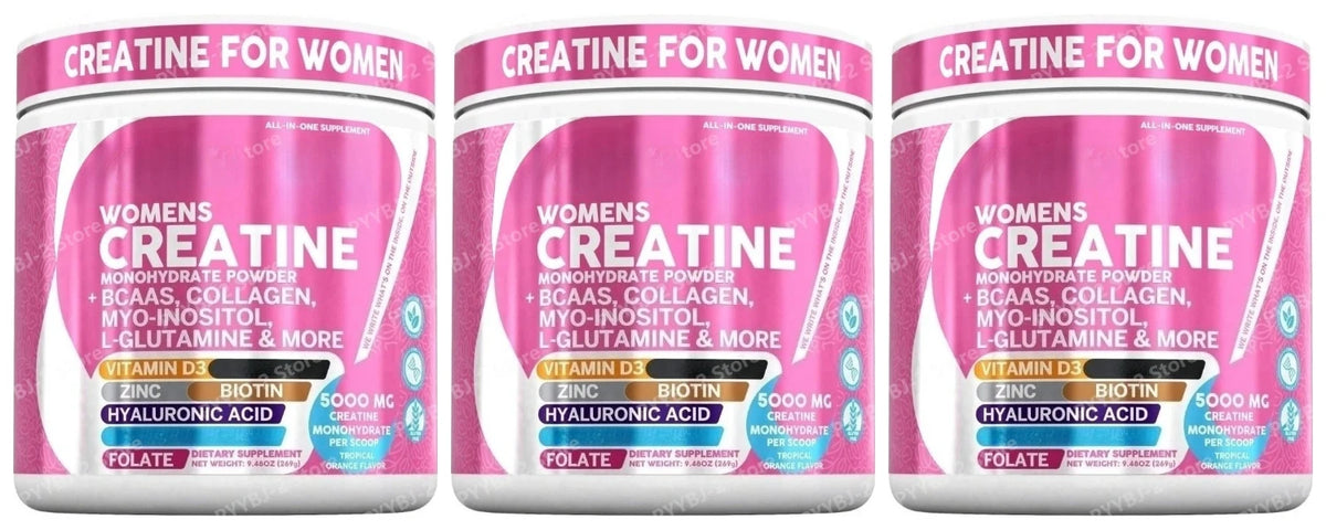Women's Creatine Monohydrate BCAA Multi-Collagen Biotin Vitamin D3 Tropical Orange Powder