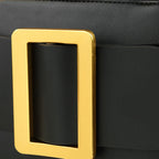 Women's Solid Color Square Buckle Crossbody Shoulder Bag