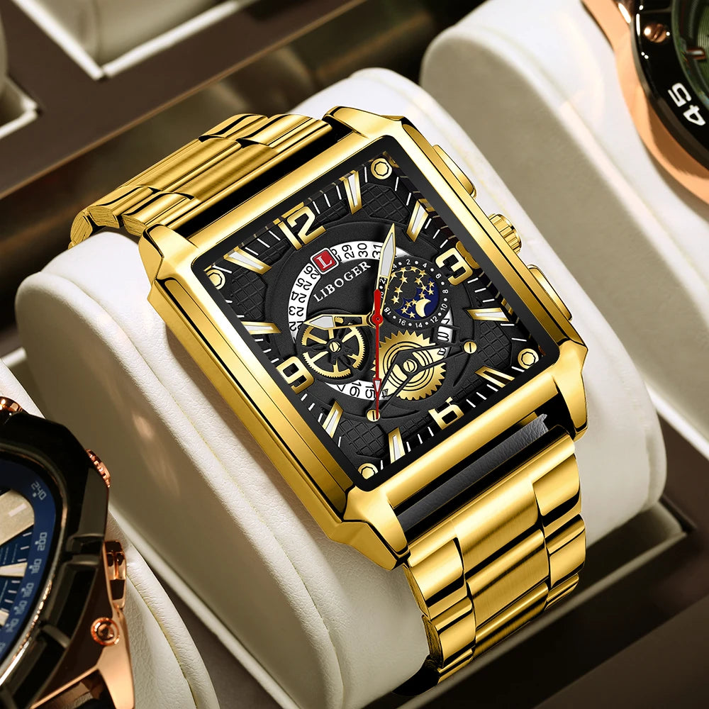 Men's Fashion Vintage Square Quartz Wristwatch