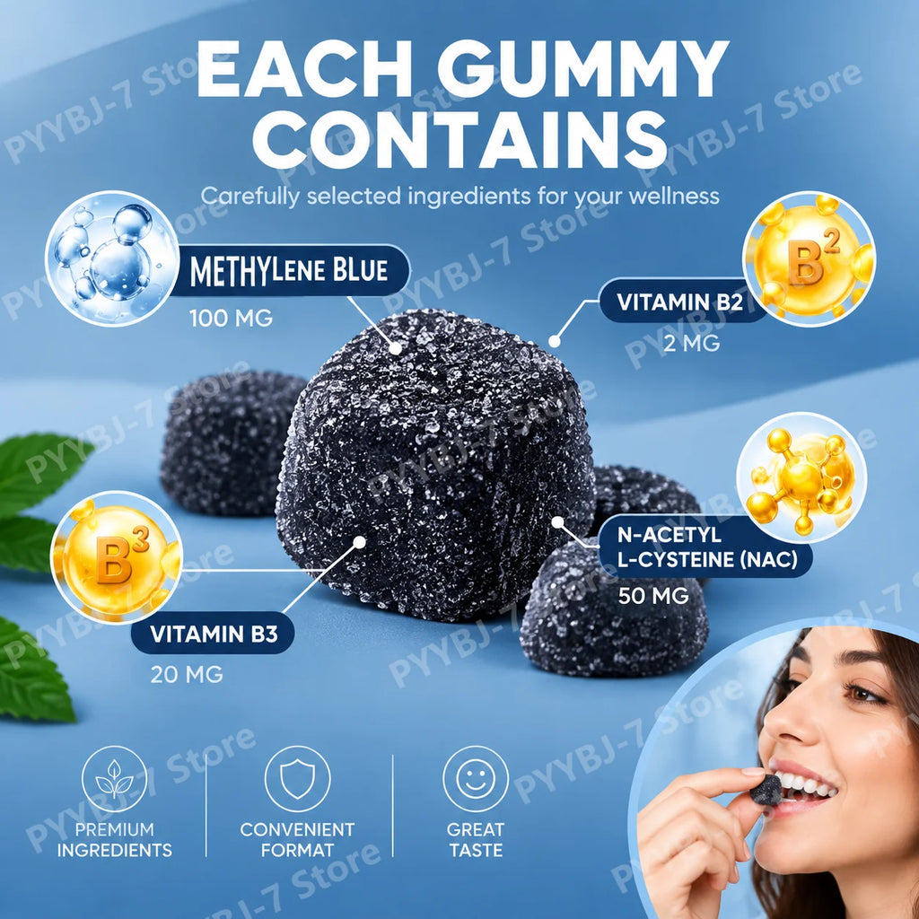 Methylene Blue Cognitive and Energy Support Dietary Supplement Gummies