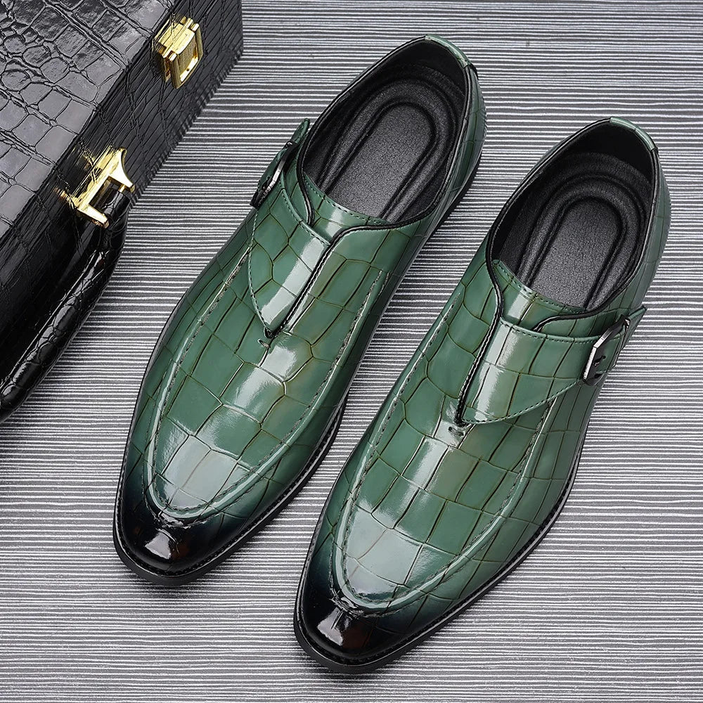 Men's Luxury Monk Strap Pointed Toe Dress Shoes