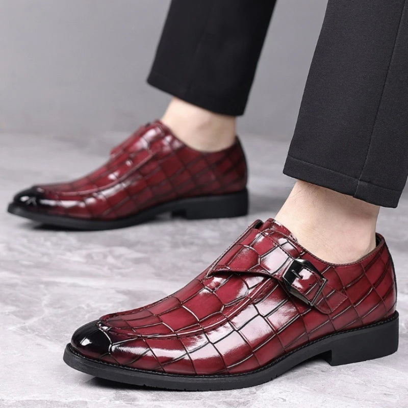 Men's Luxury Monk Strap Pointed Toe Dress Shoes