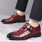 Men's Luxury Monk Strap Pointed Toe Dress Shoes