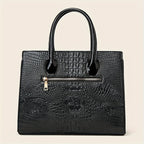 Women's Crocodile Pattern Handbag Shoulder Tote Bag Set