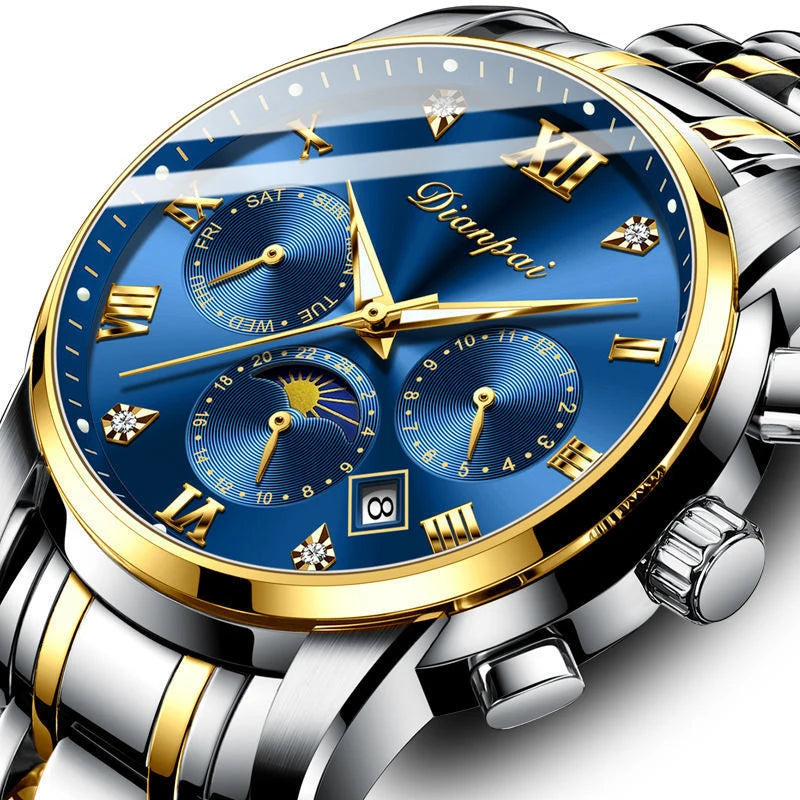 Men's Automatic Mechanical Watch with Moon Phase
