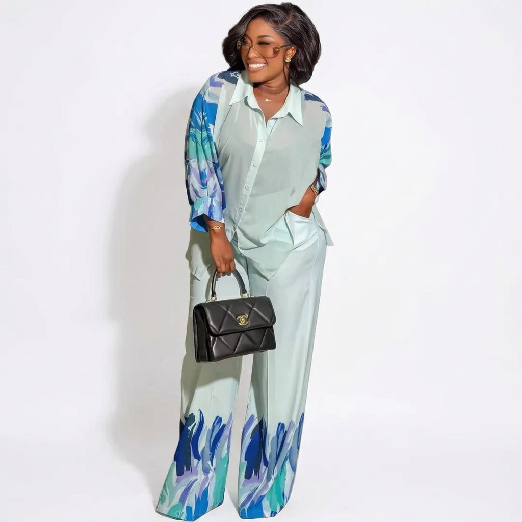 Women's Dashiki Top and Pants Two-Piece Set