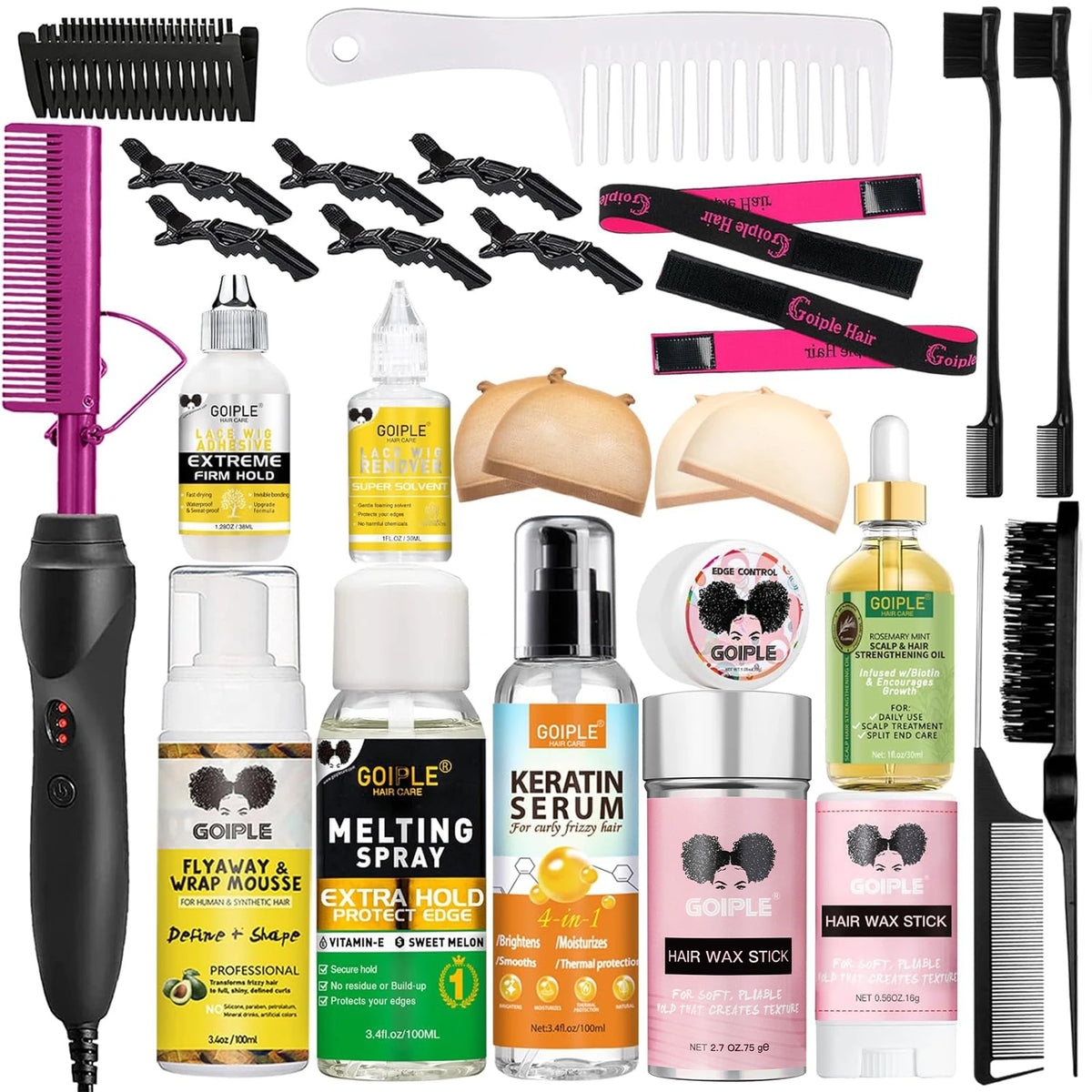 2-in-1 Electric Hot Comb Wig Installation Kit