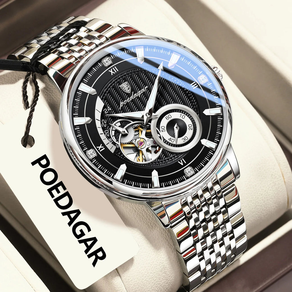 Men's Luminous Skeleton Tourbillon Automatic Watch