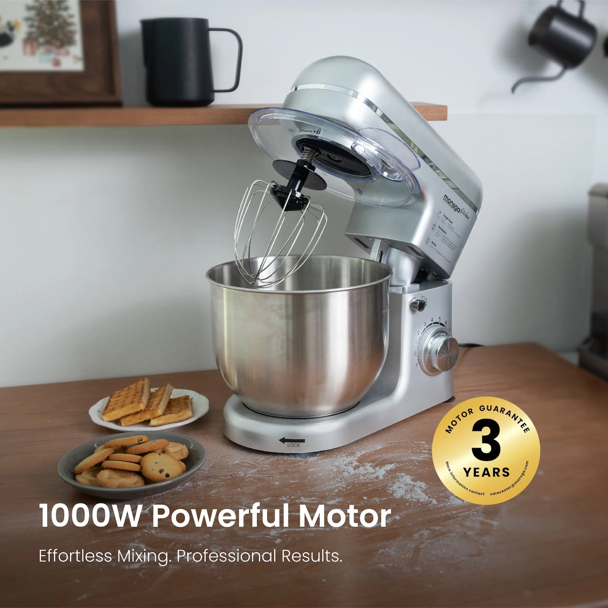 Electric 8-Speed Tilt-Head Stand Mixer and Blender 1000W