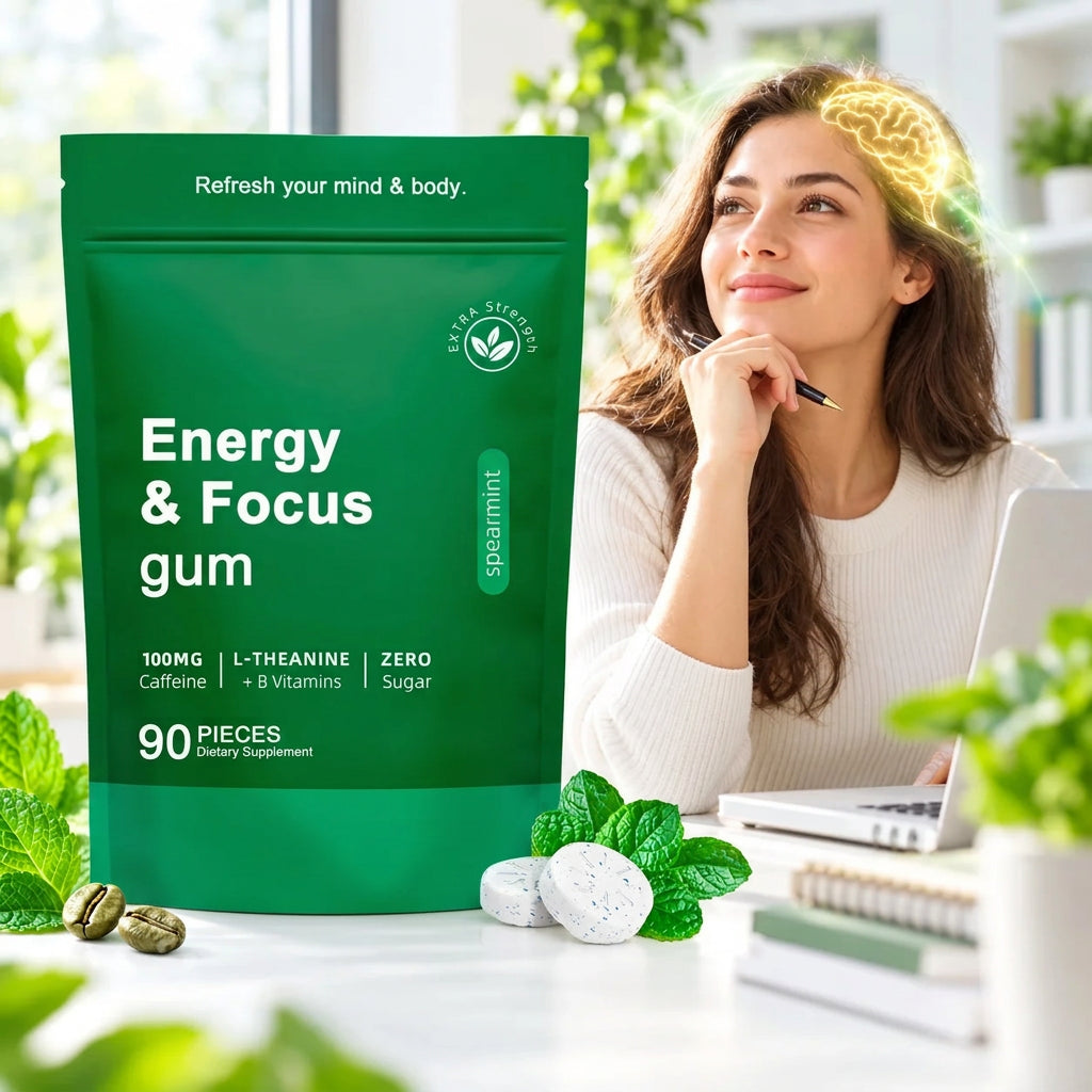 Energy and Focus Green Coffee Bean Caffeine L-Theanine Chewable Tablets