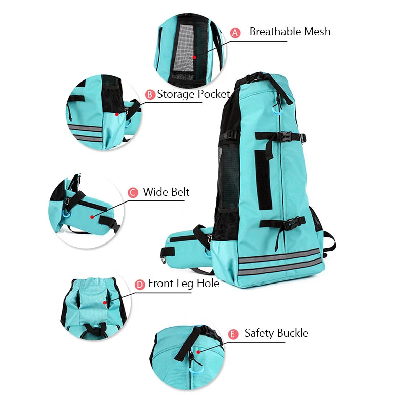 Breathable Pet Backpack Dog Carrier Bag with Waist Belt